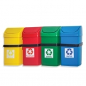 Conjunto lixeiras seletivas 50L suporte p/parede